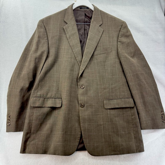 Men’s Lauren Ralph Lauren 100% Wool 2 pc Suit 46L Brown 38”x33” Dry Clean Only - Picture 1 of 10